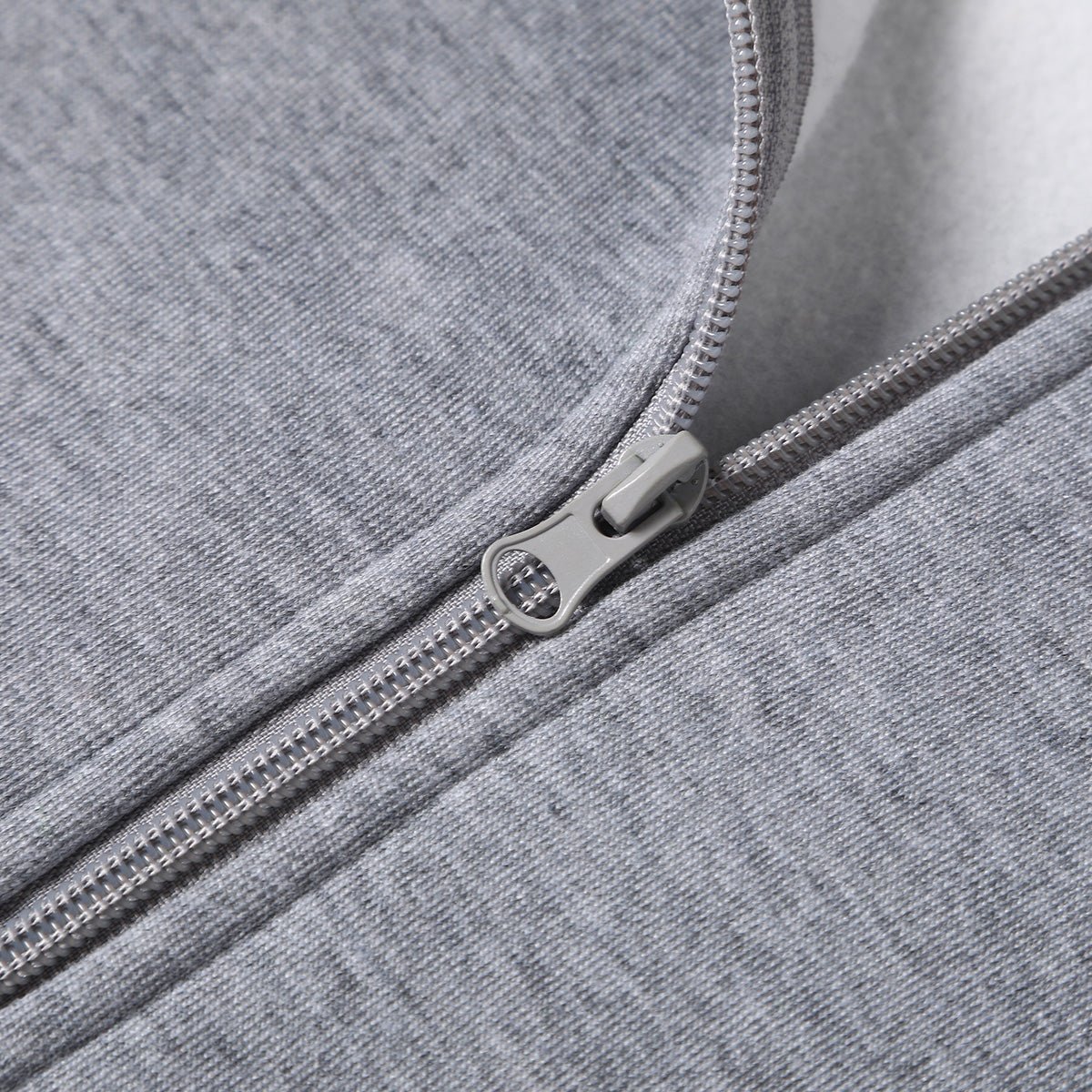 Panel Full Zip Hoodie Jumper, Contrast Sleeve, zipper detail close-up – Big Bee Workwear