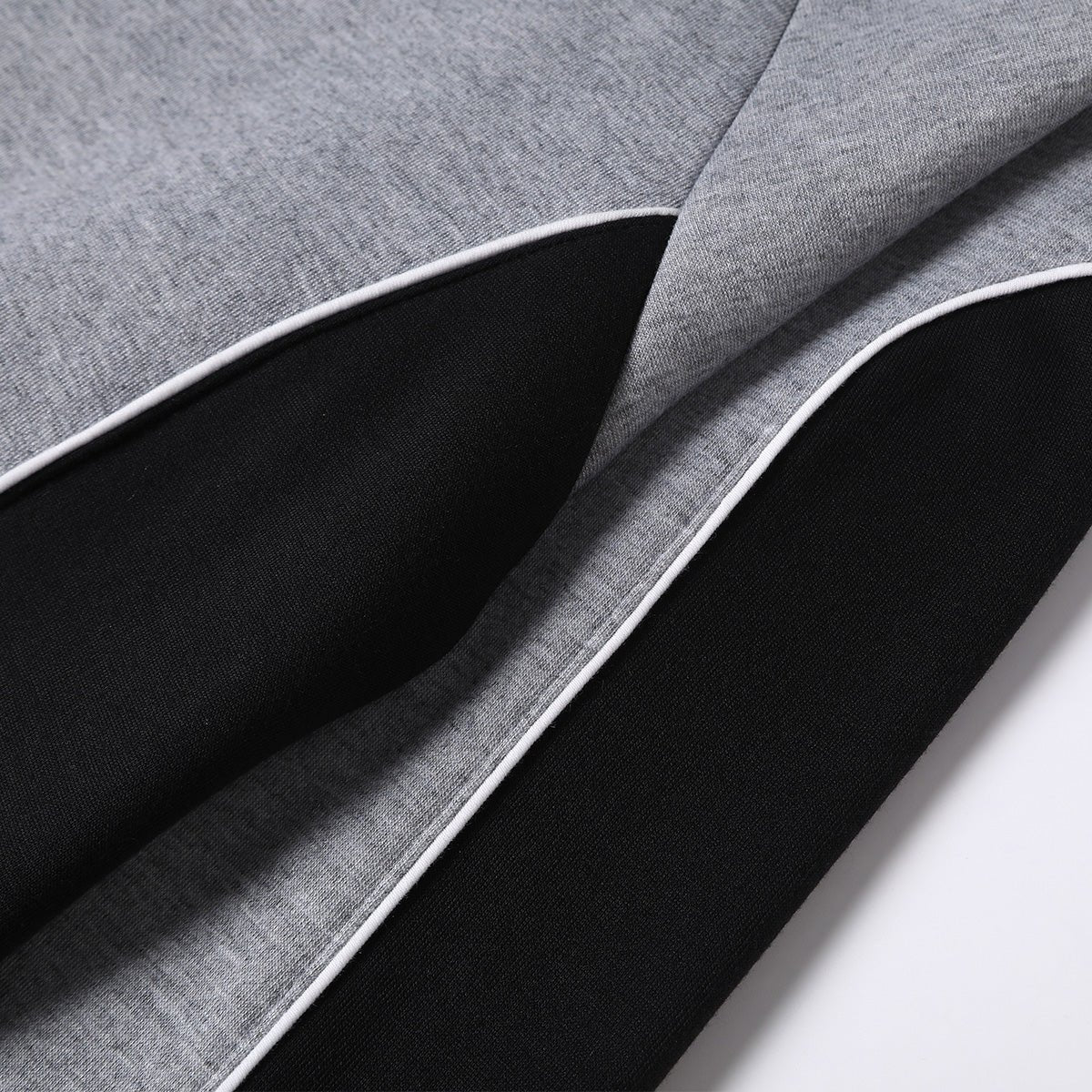 Panel Full Zip Hoodie Jumper, Contrast Sleeve, side detail close-up – Big Bee Workwear