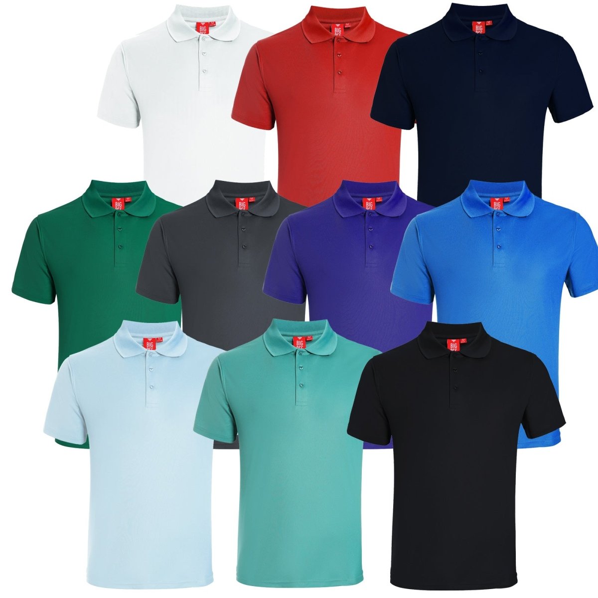 Men’s Plain polo shirt, Short Sleeve, multi-colour options overview – Big Bee Workwear