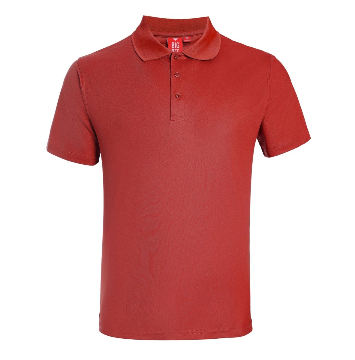 Men’s Plain polo shirt in maroon red, Short Sleeve, front – Big Bee Workwear
