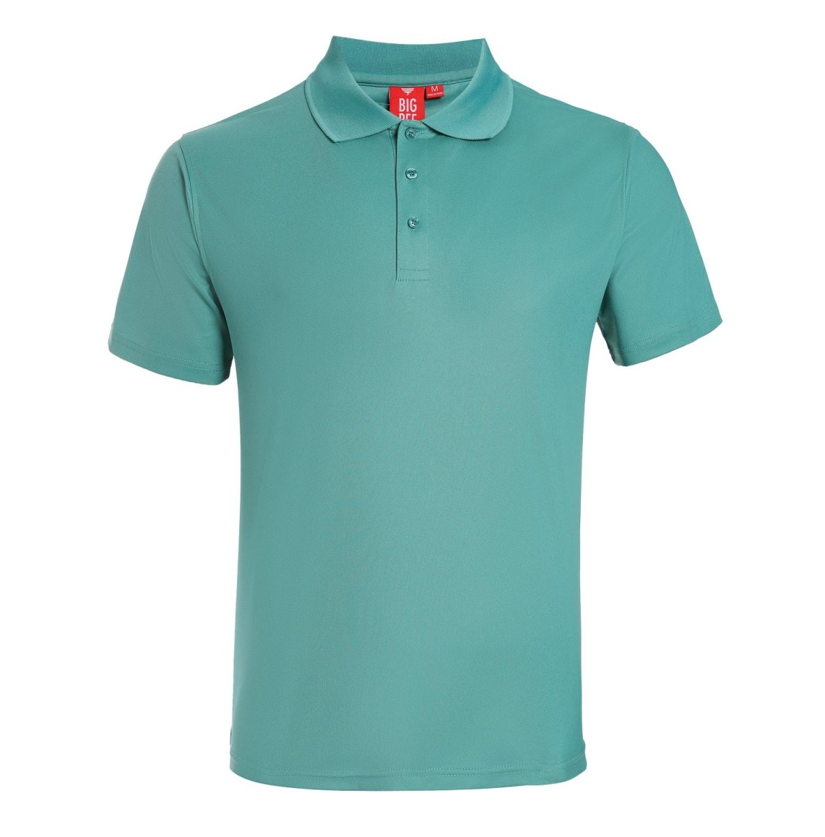 Men’s Plain polo shirt in Teal Green, Short Sleeve, front – Big Bee Workwear