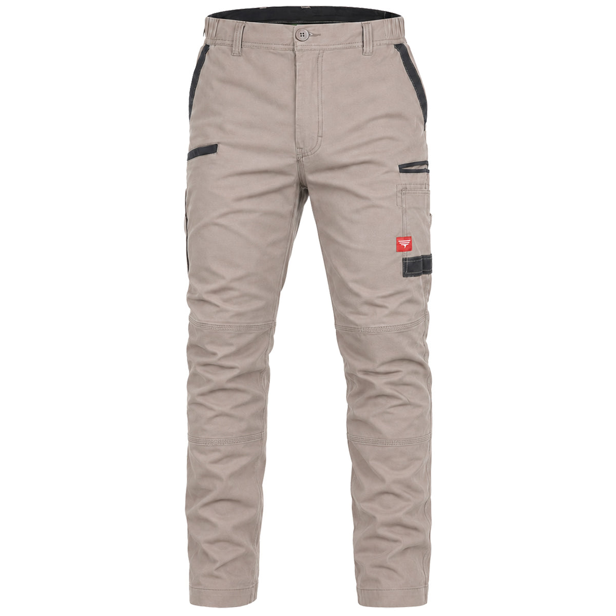 brumby work pants in khaki, front – Big Bee Workwear
