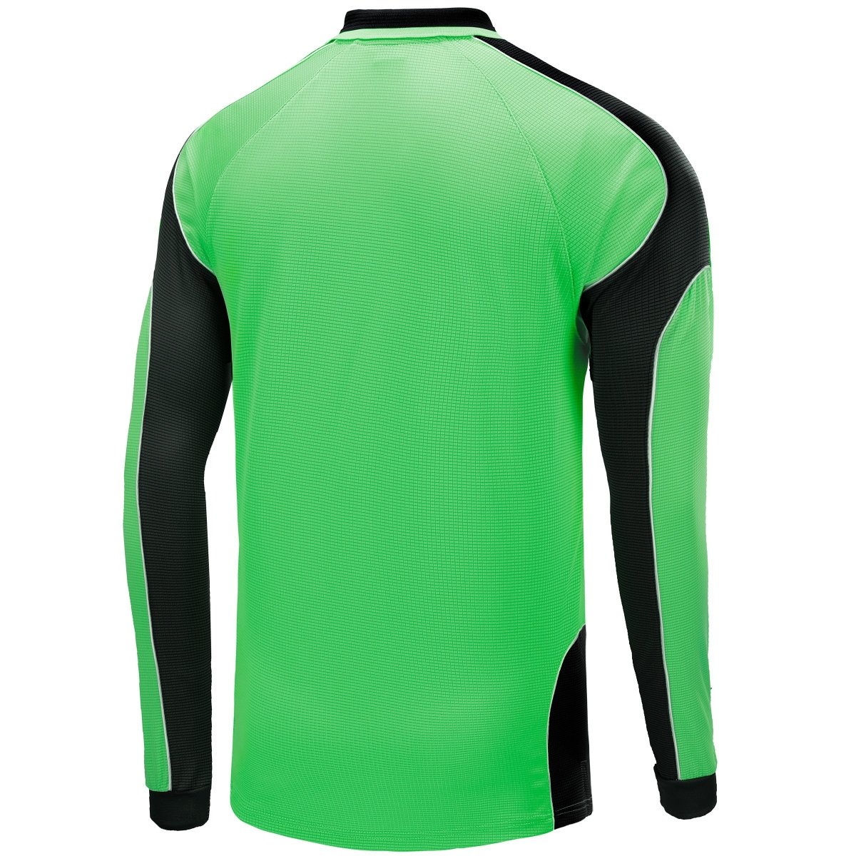 "Men’s Panel Long Sleeve polo shirt in Lime Green with black, back – Big Bee Workwear"