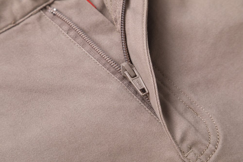 elite work pants zipper detail close-up – Big Bee Workwear