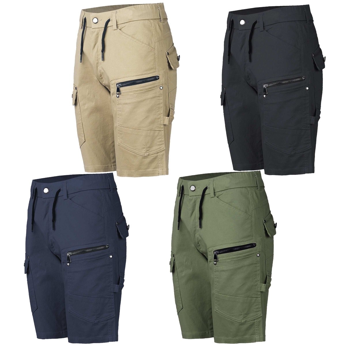 utility work shorts, multi-colour options overview – Big Bee Workwear