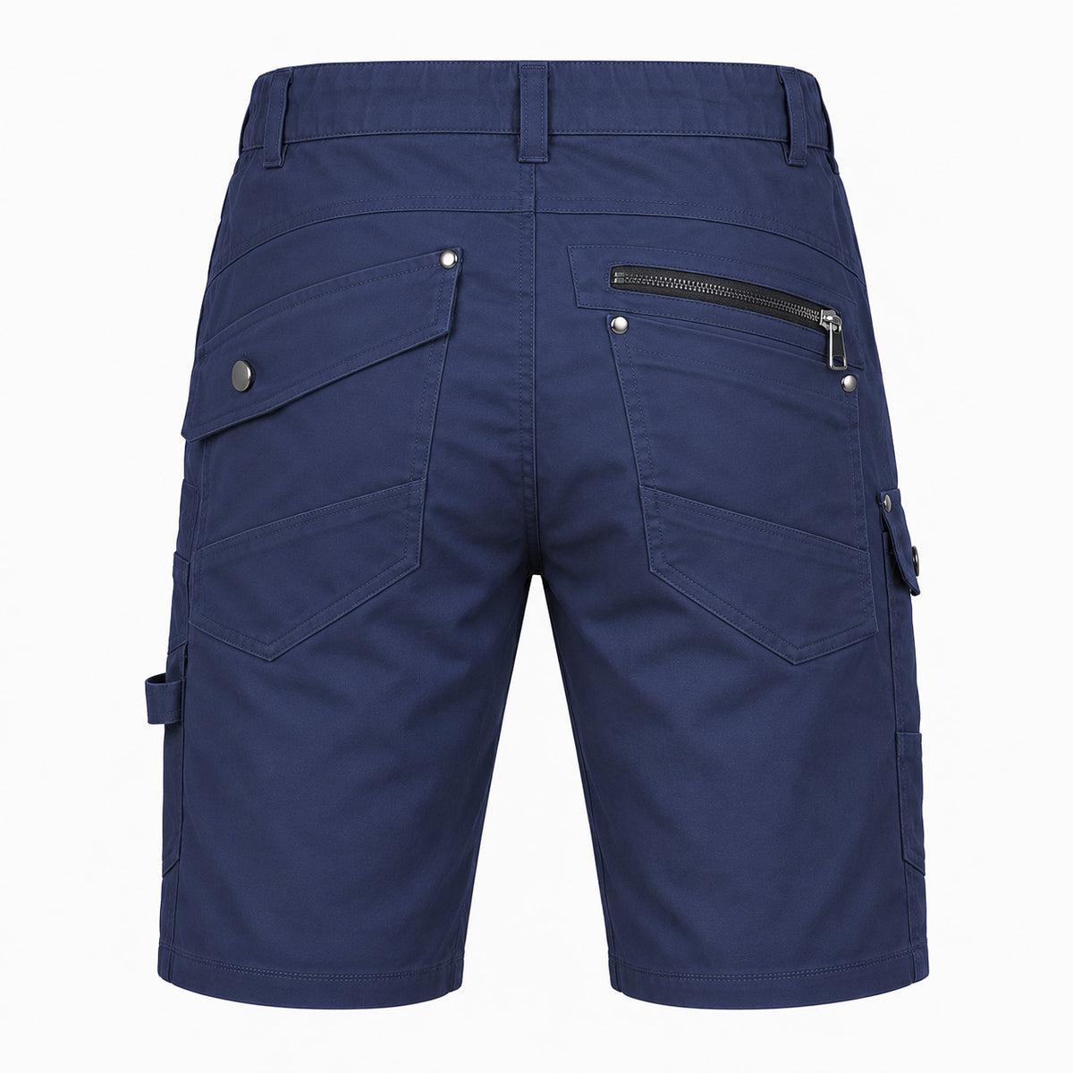 utility work shorts in navy, back – Big Bee Workwear