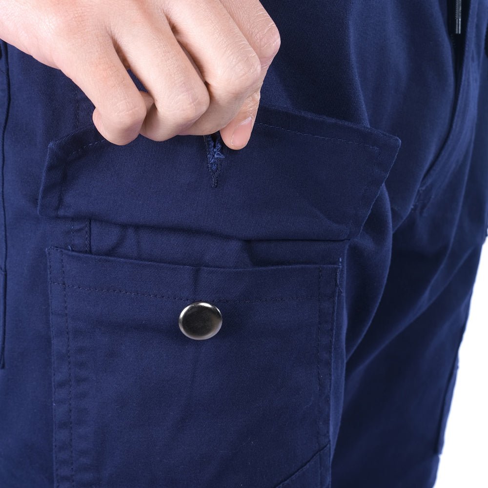 "utility work shorts button detail close-up – Big Bee Workwear"