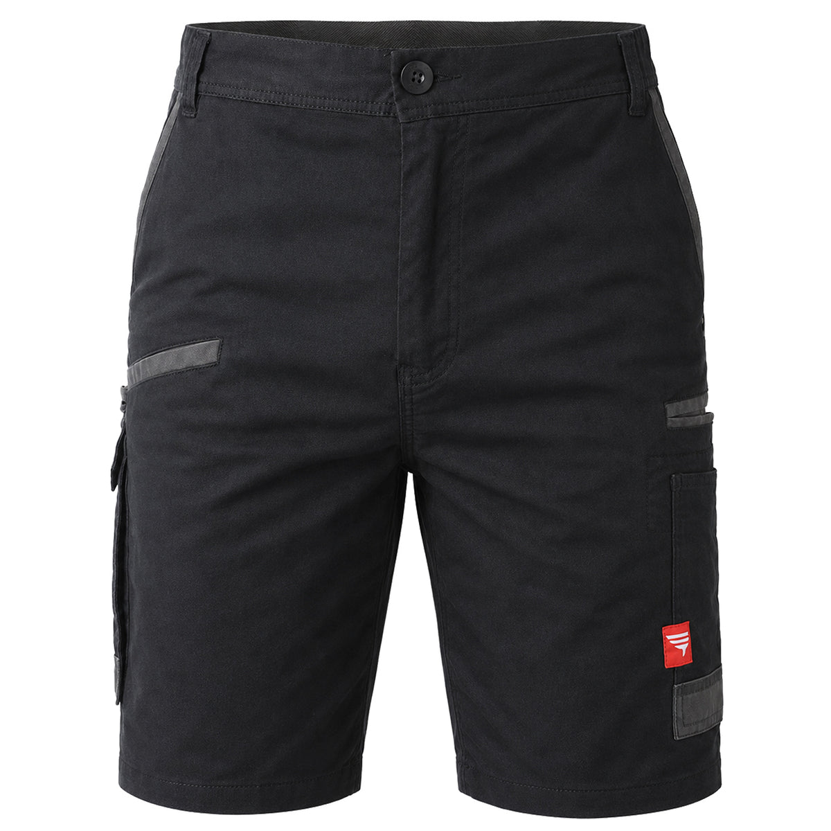 brumby work shorts in black, front – Big Bee Workwear