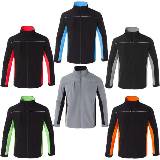 "panel softshell jacket, multi-colour options overview – Big Bee Workwear"