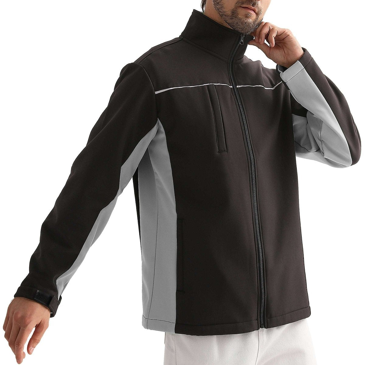 big-bee-9PPSS-panel-softshell-jacket-black-grey-model-side