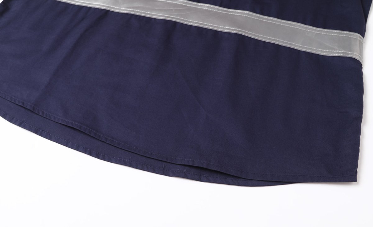 Closed Front Lightweight Cotton Work shirt, Long Sleeve, hem detail close-up – Big Bee Workwear