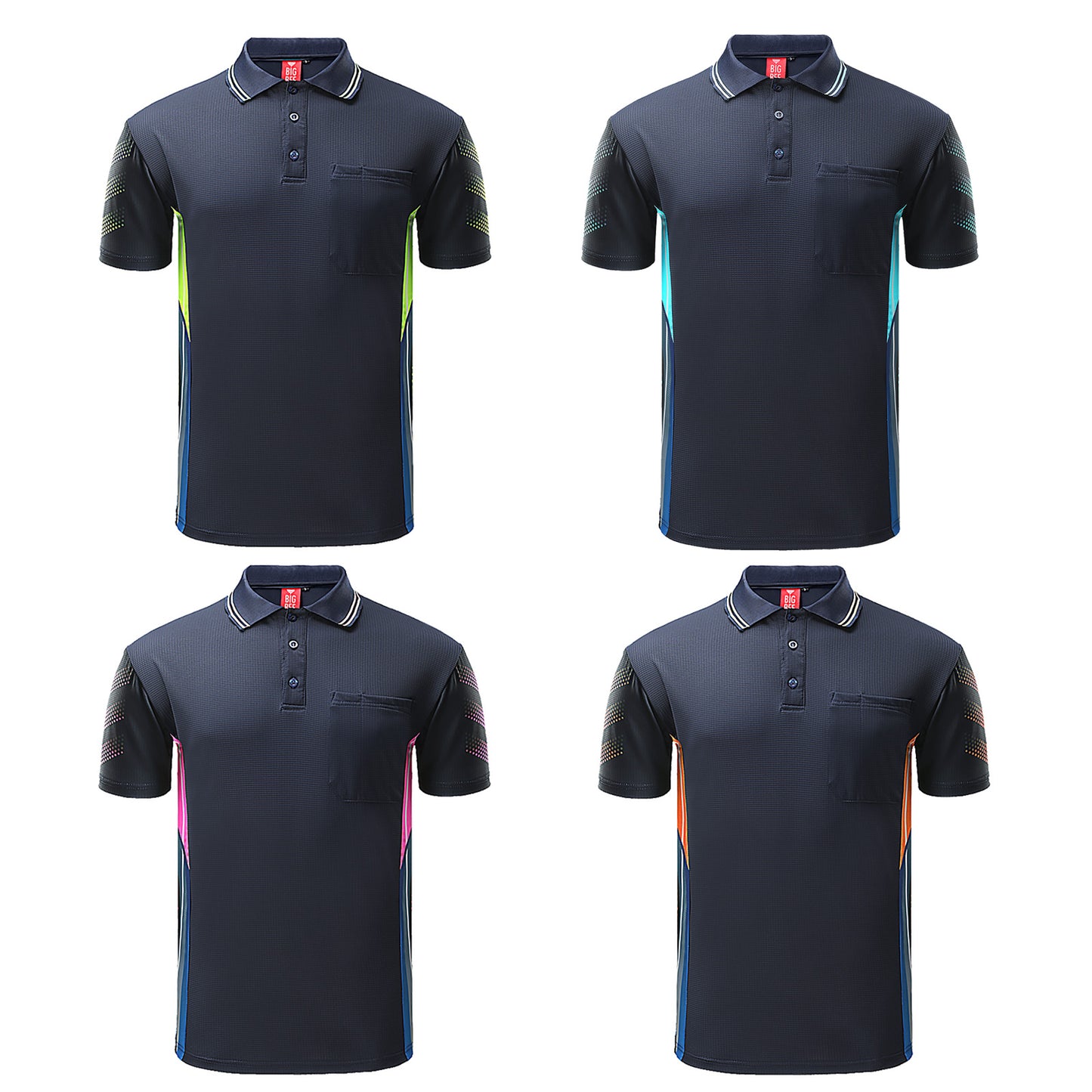 Big Bee Tech-Vent Mens Polo Shirts, Short Sleeve