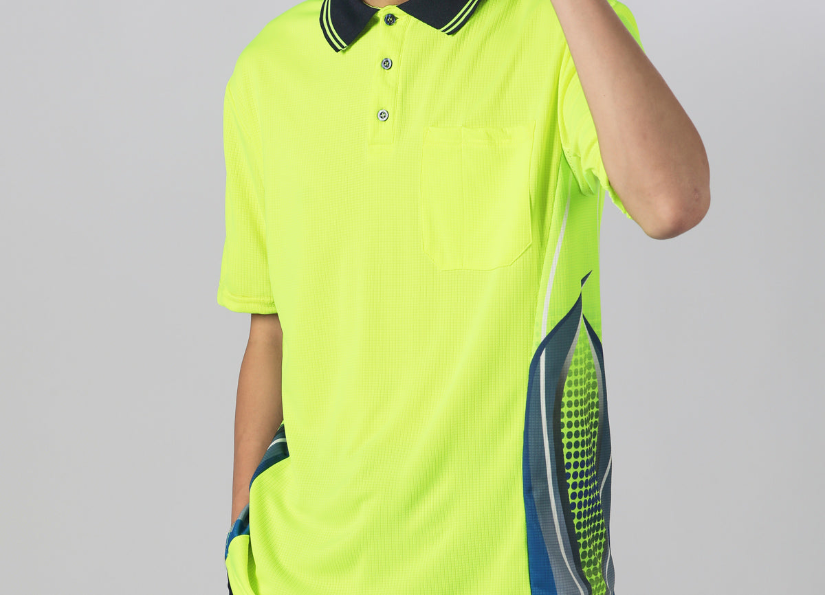 Big Bee Mens Hi Vis Polo Shirts, Tech-Vent - Big Bee