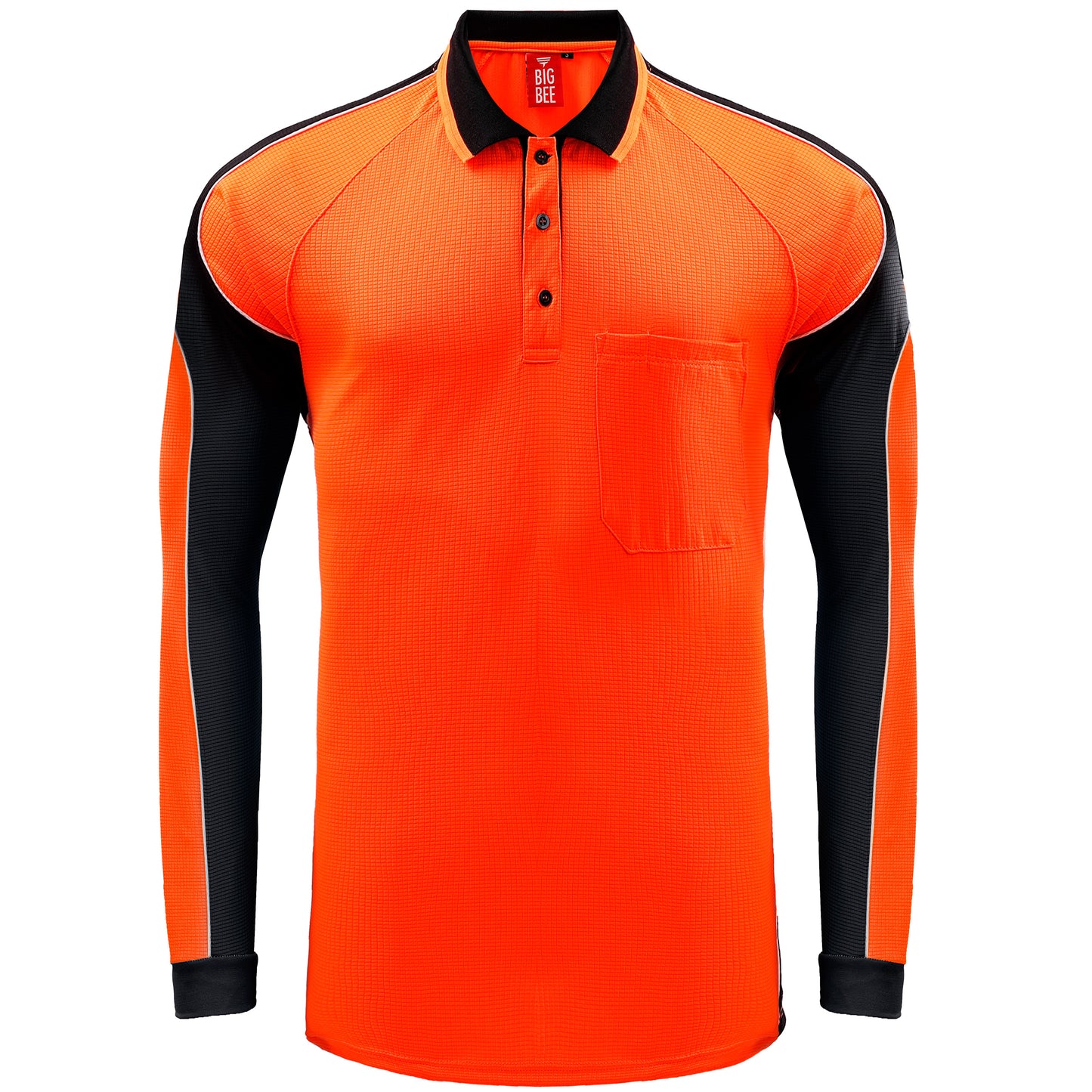 Big Bee PANEL Hi Vis Polo Shirts, Long Sleeve