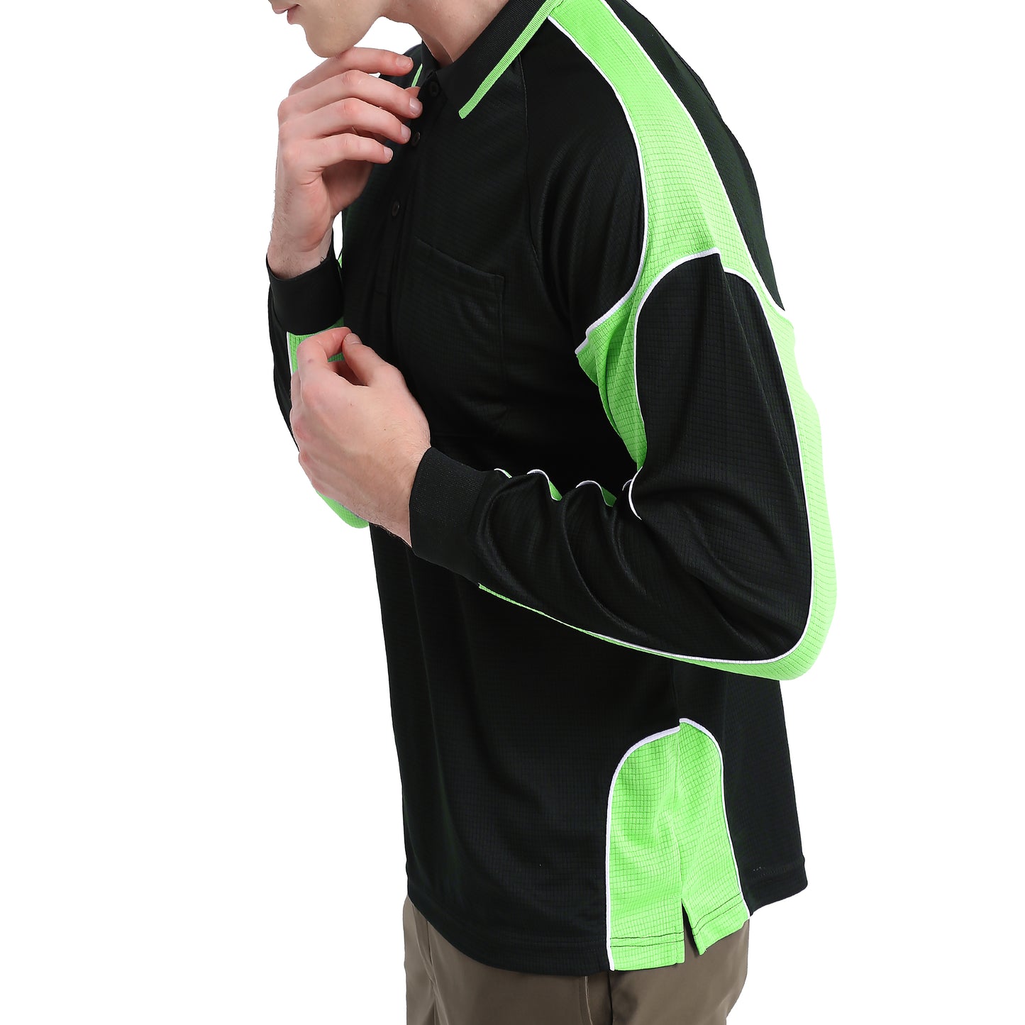 Big Bee PANEL Mens Polo Shirts, Long Sleeve