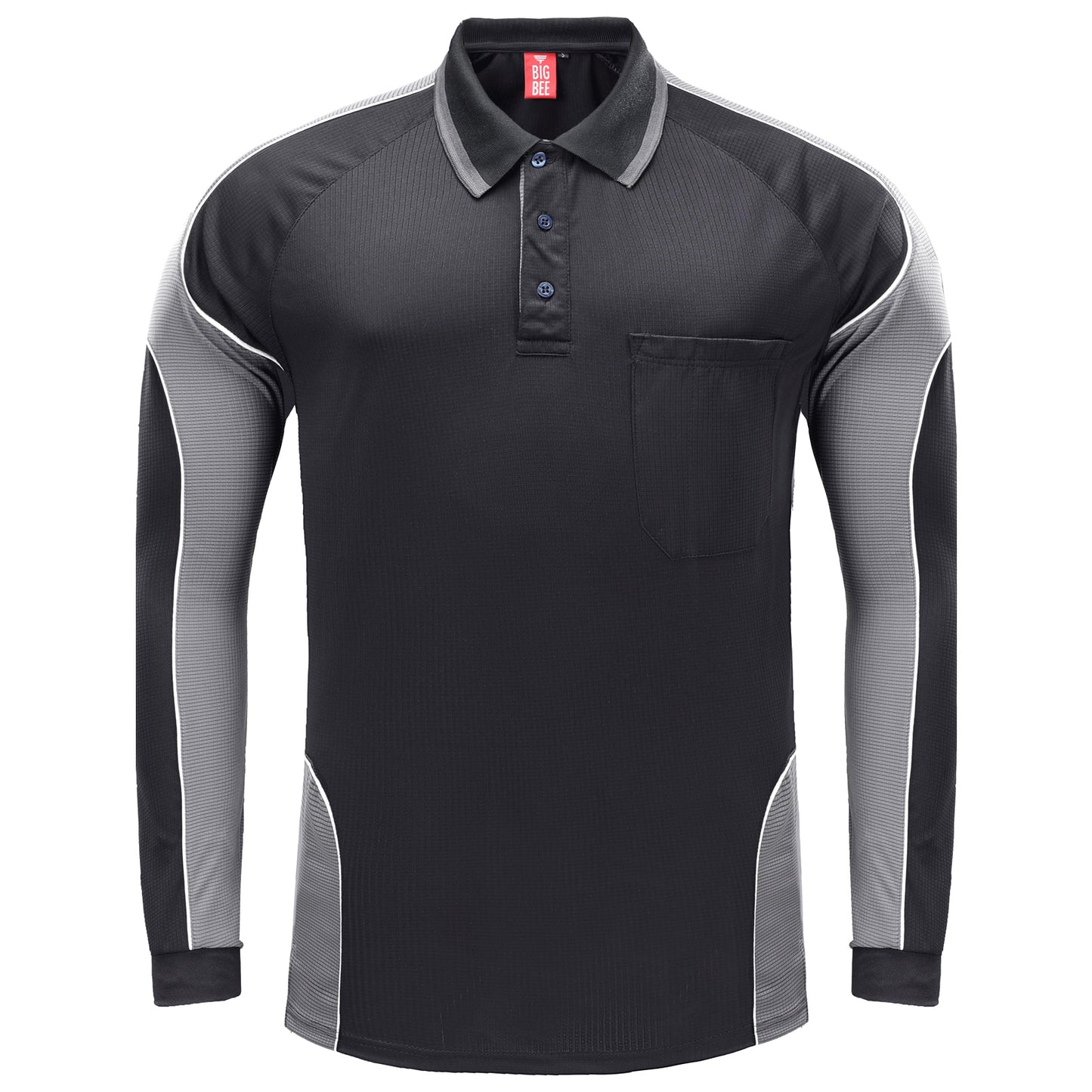 Big Bee PANEL Mens Polo Shirts, Long Sleeve