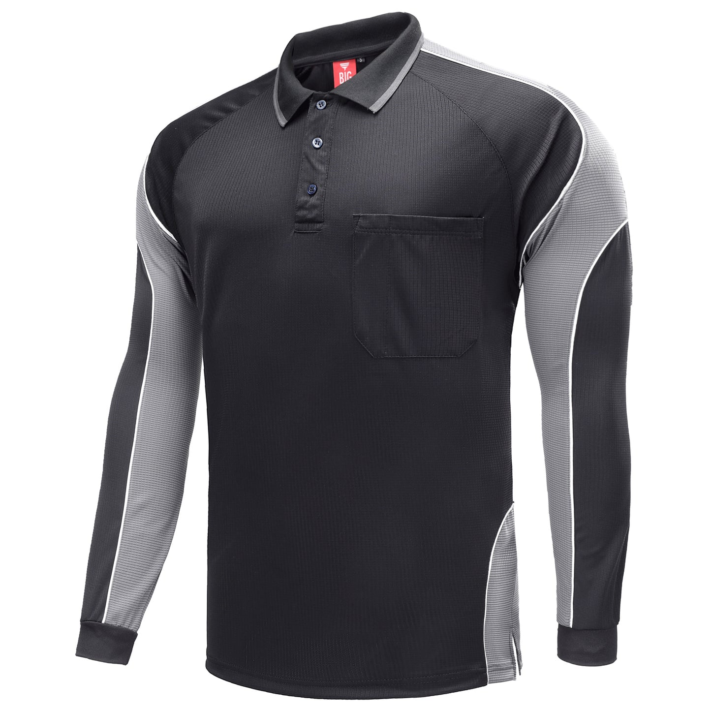 Big Bee PANEL Mens Polo Shirts, Long Sleeve