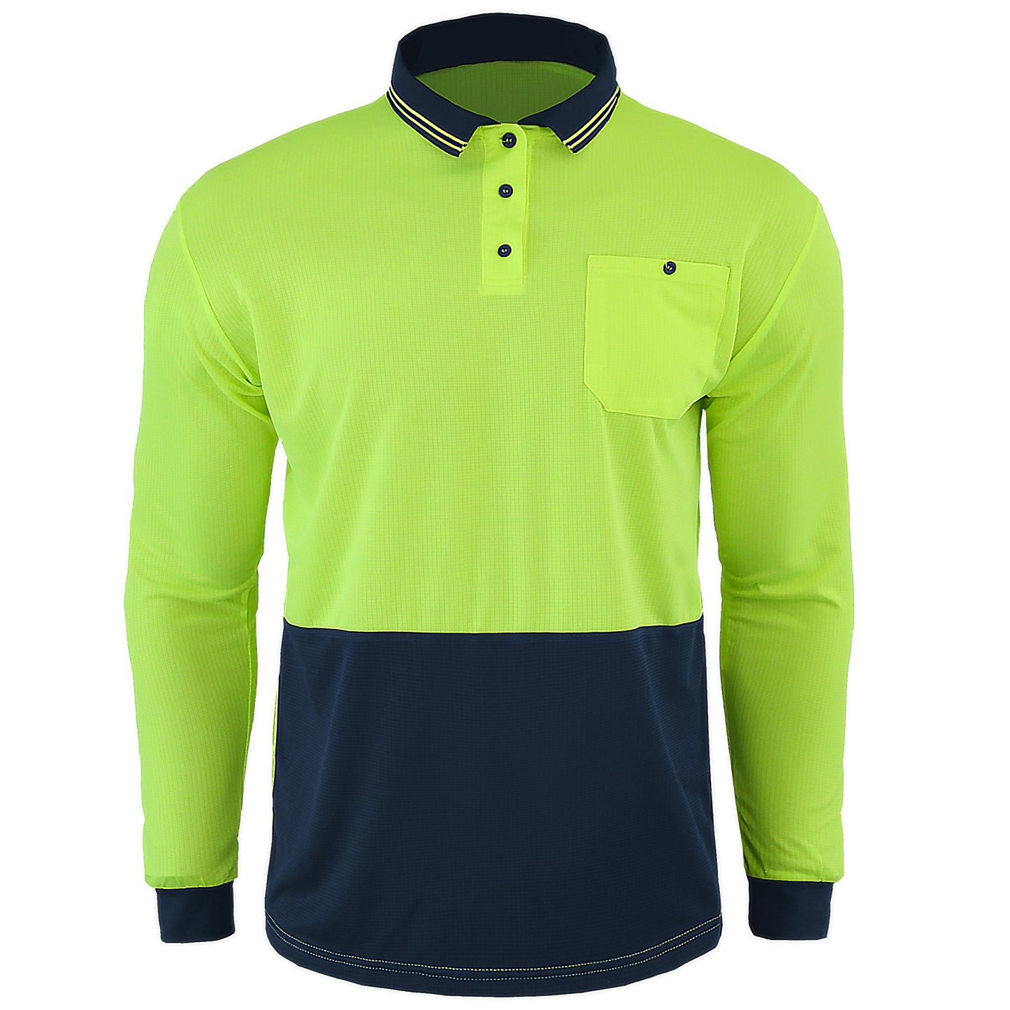 Big Bee Mens Hi Vis Polo Shirts, Long Sleeve - Big Bee