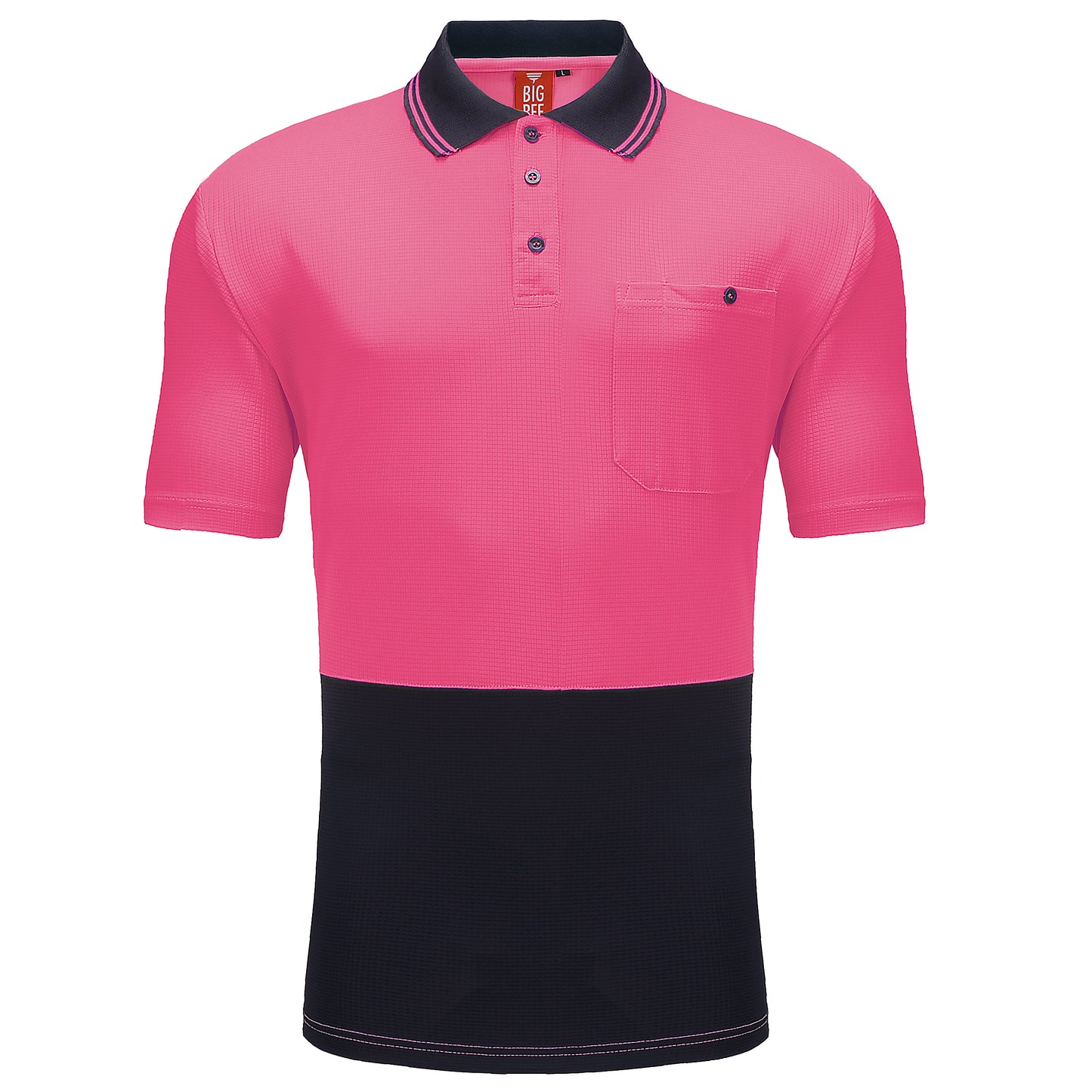 Big Bee Mens Hi Vis Polo Shirts, Short Sleeve - Big Bee