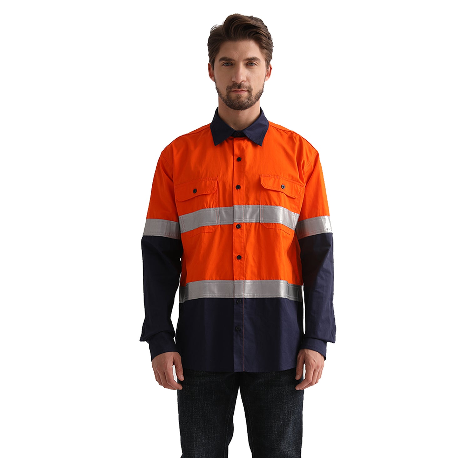 Big Bee Men's Hi Vis Shirts Reflective Tape, Long Sleeve - Big Bee