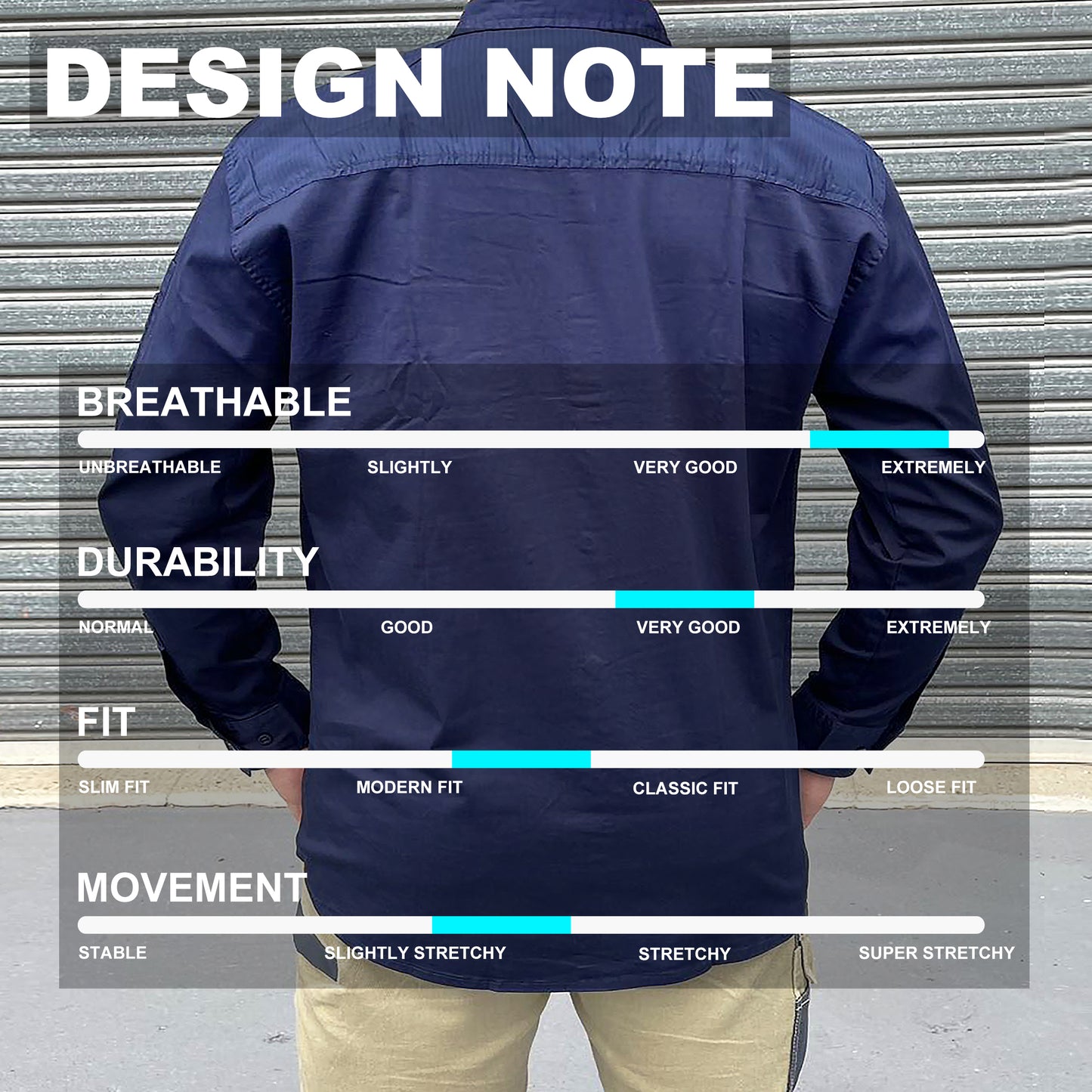 Men’s Stretch Cotton Work shirt, Long Sleeve, design notes – Big Bee Workwear