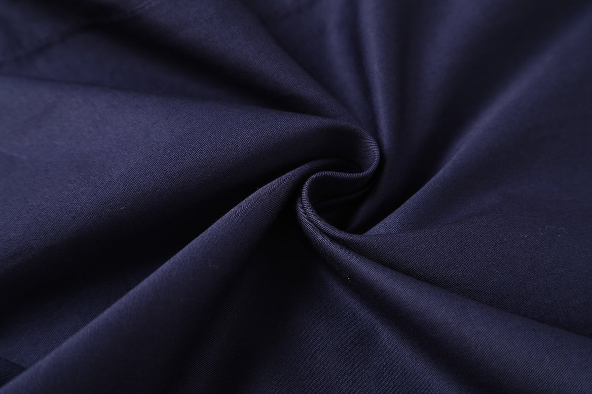 ZIP Stretch Cotton Work shirt, Long Sleeve, fabric texture close-up – Big Bee Workwear