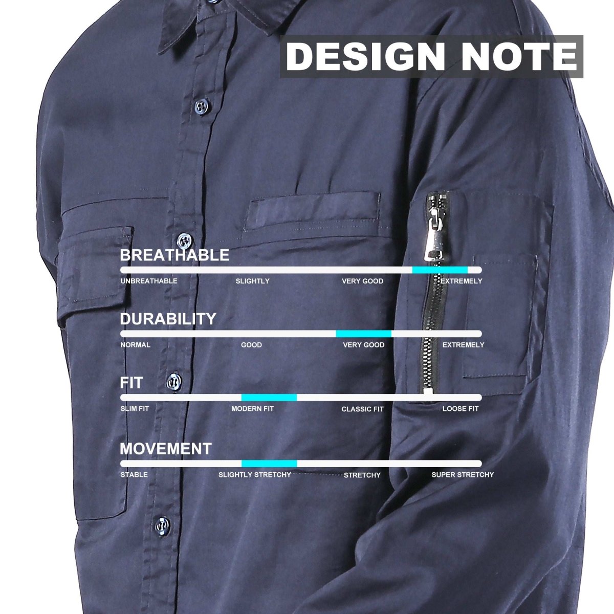 PULSE Stretch Cotton Work shirt, Long Sleeve, design notes – Big Bee Workwear