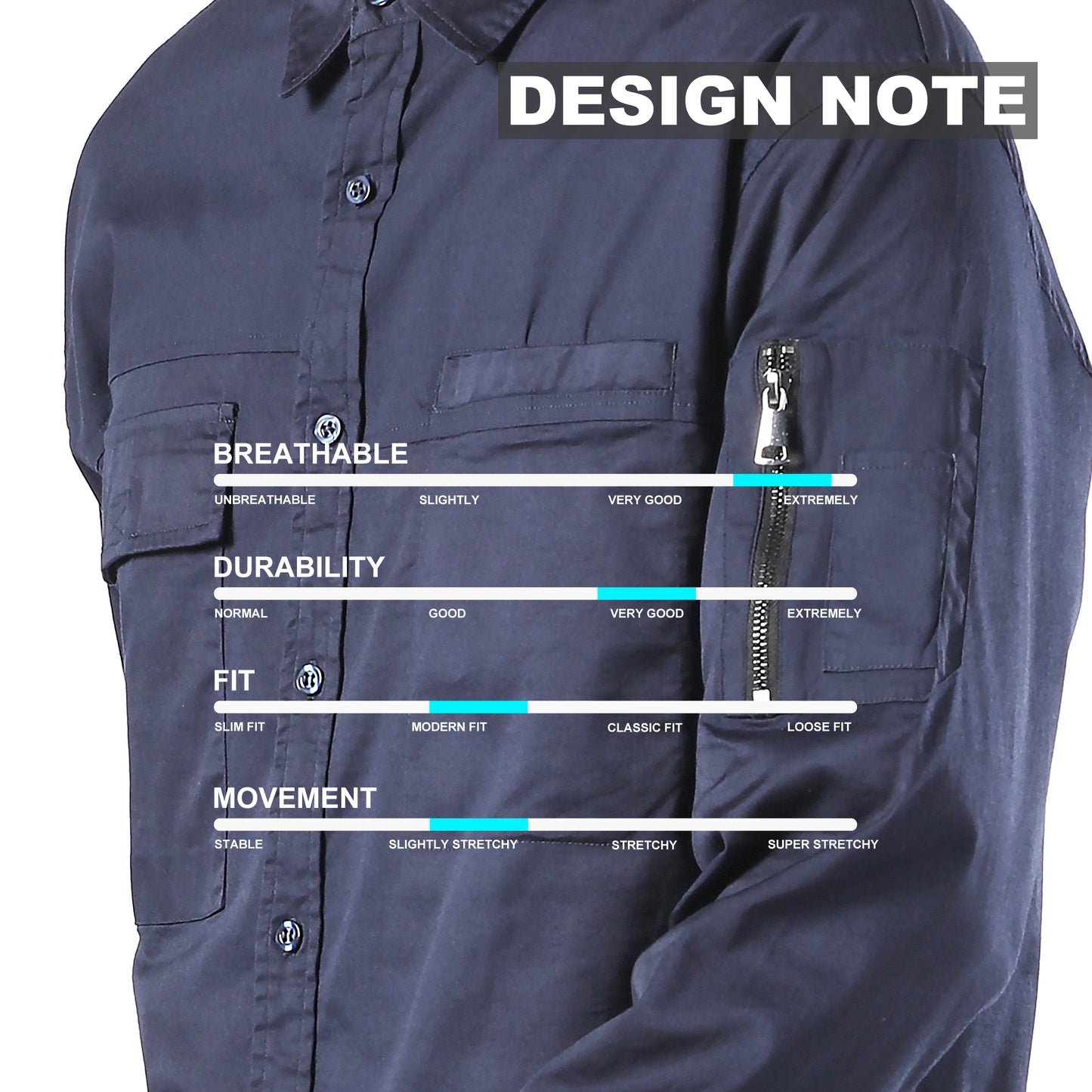 PULSE Stretch Cotton Work shirt, Long Sleeve, design notes – Big Bee Workwear