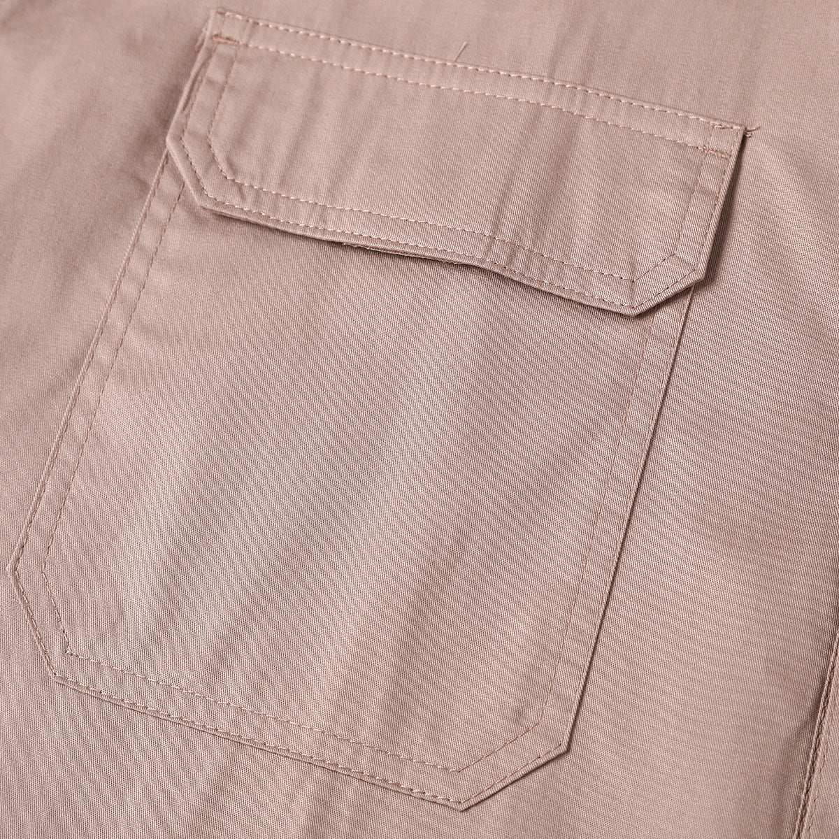 Closed Front Lightweight Cotton Work shirt, Long Sleeve, pocket detail close-up – Big Bee Workwear