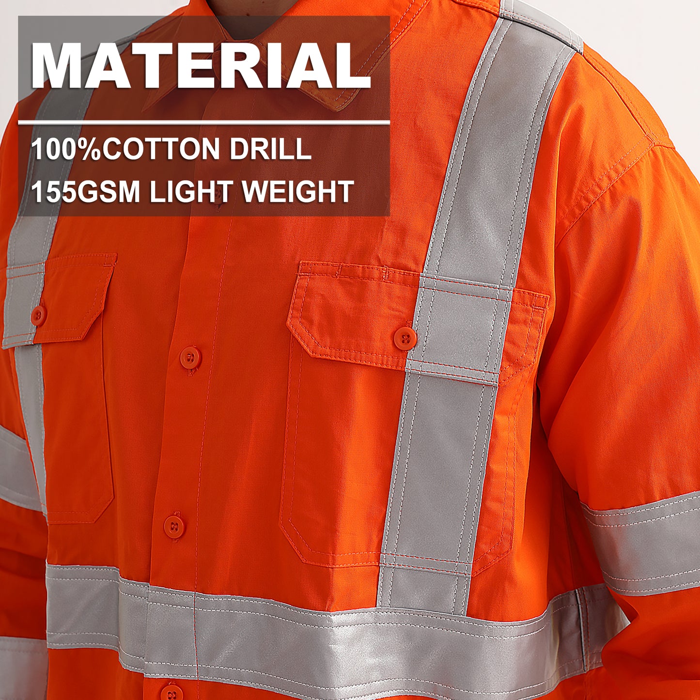 Big Bee Orange Work Shirt X Back Reflective, NSW QLD Railway
