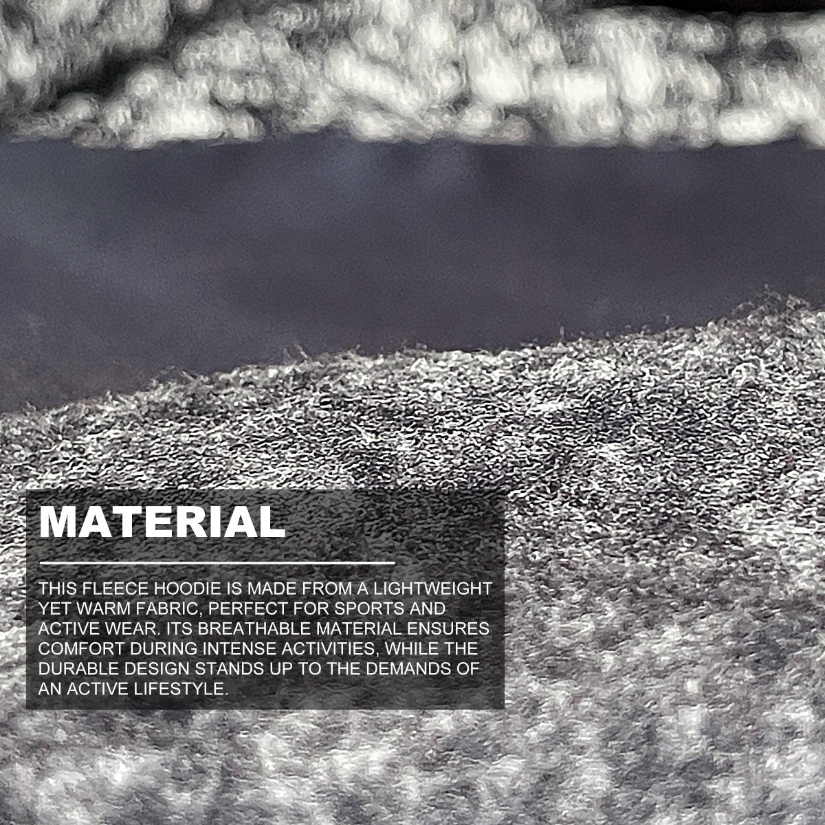 V-Neck Work jumper, Fleece, fabric close-up with info – Big Bee Workwear