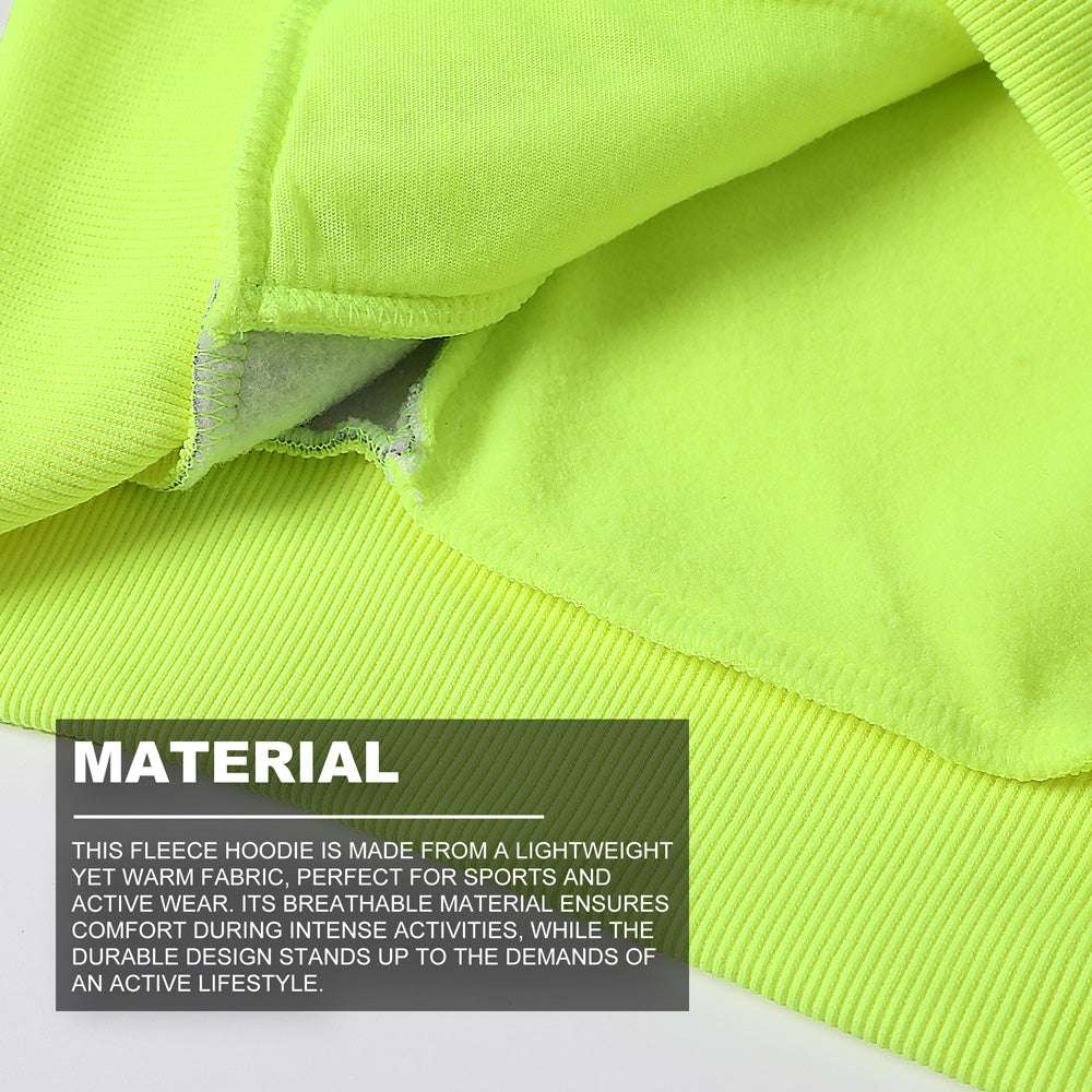 Ladies Panel Hi-Vis Work Hoodie fabric close-up with info – Big Bee Workwear
