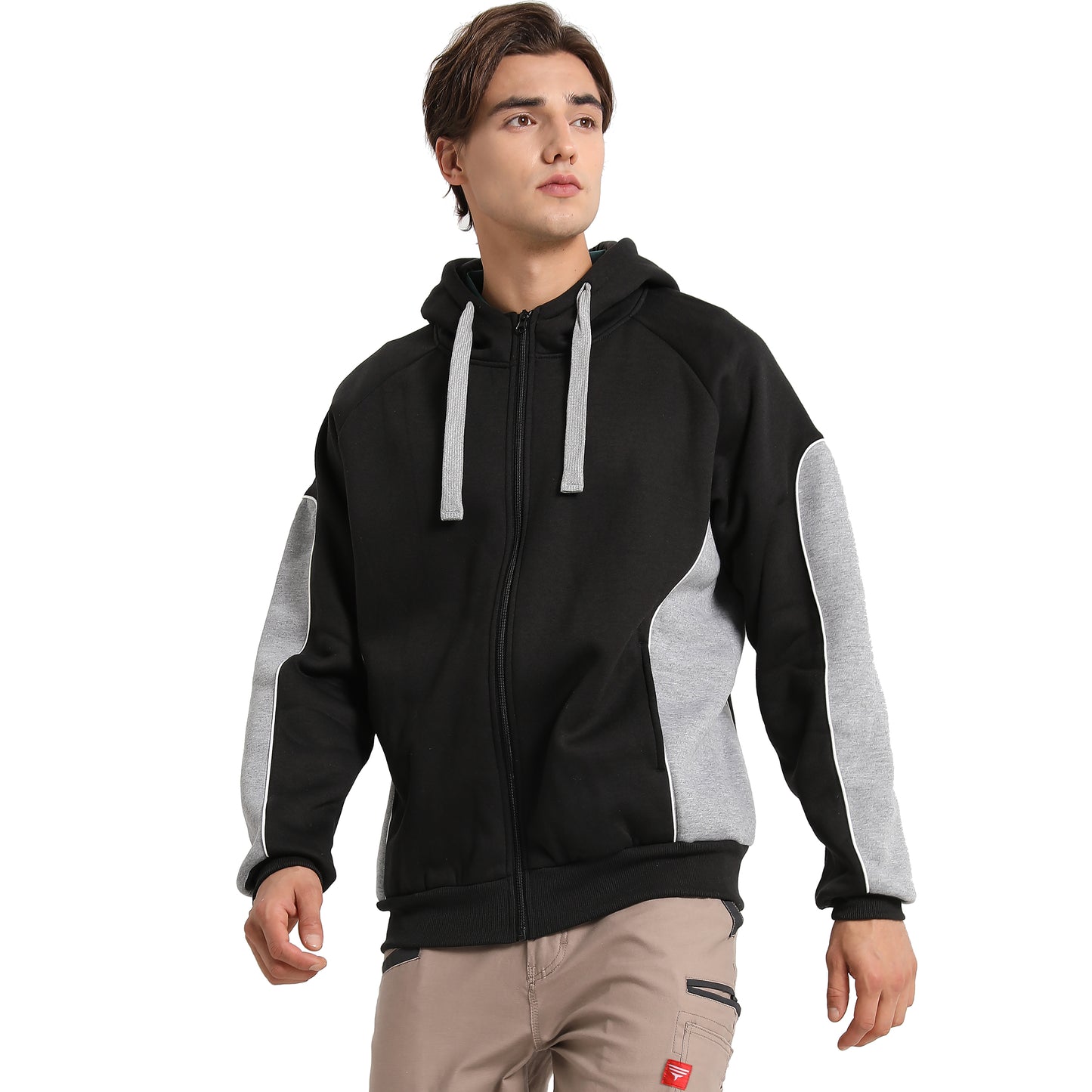 Big Bee PANEL Hoodie Jumper, Full Zip - Big Bee