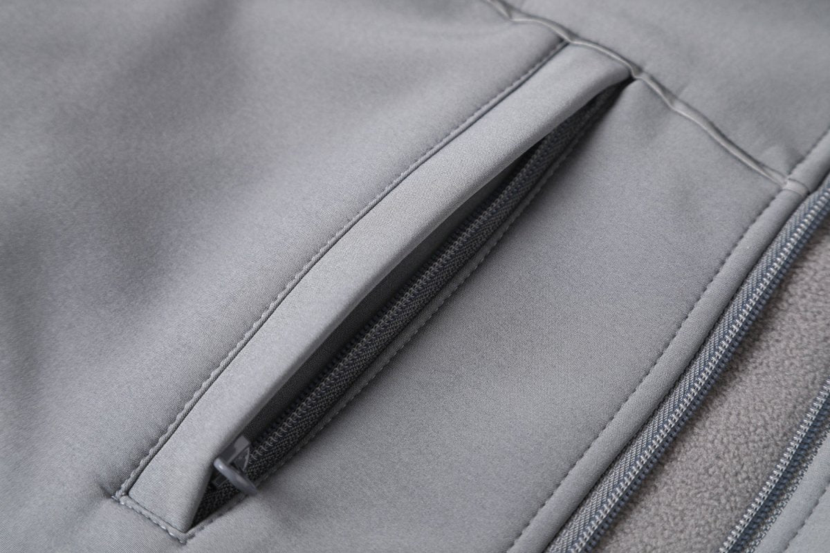 panel softshell jacket pocket detail close-up – Big Bee Workwear