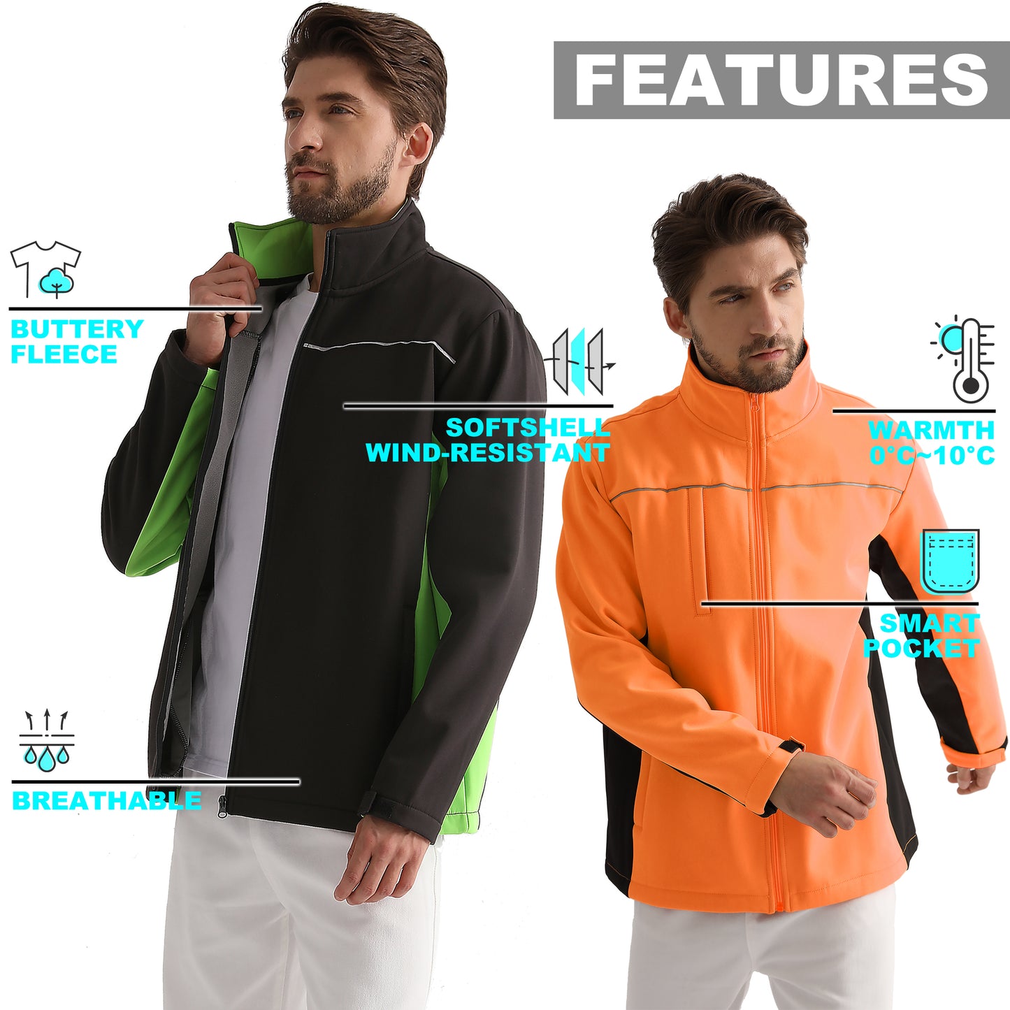 Big Bee PANEL Softshell Jacket – Contrast Team Wear, Dual Layer, Multiple Colours