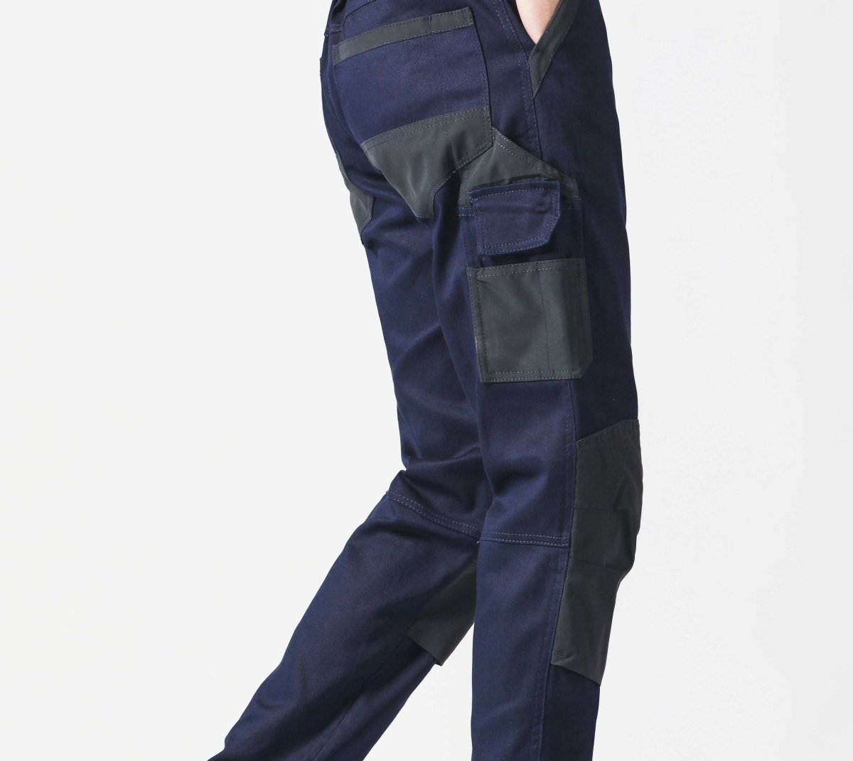 street work pants contrast detail close-up – Big Bee Workwear