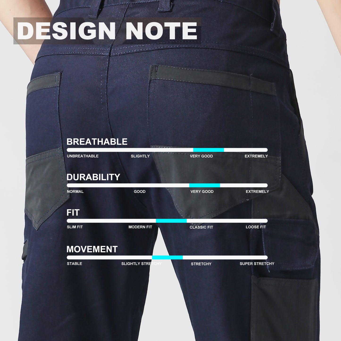 Big Bee STREET Work Pants – Stretch Cotton Cargo with Knee Pocket, Multiple Colours