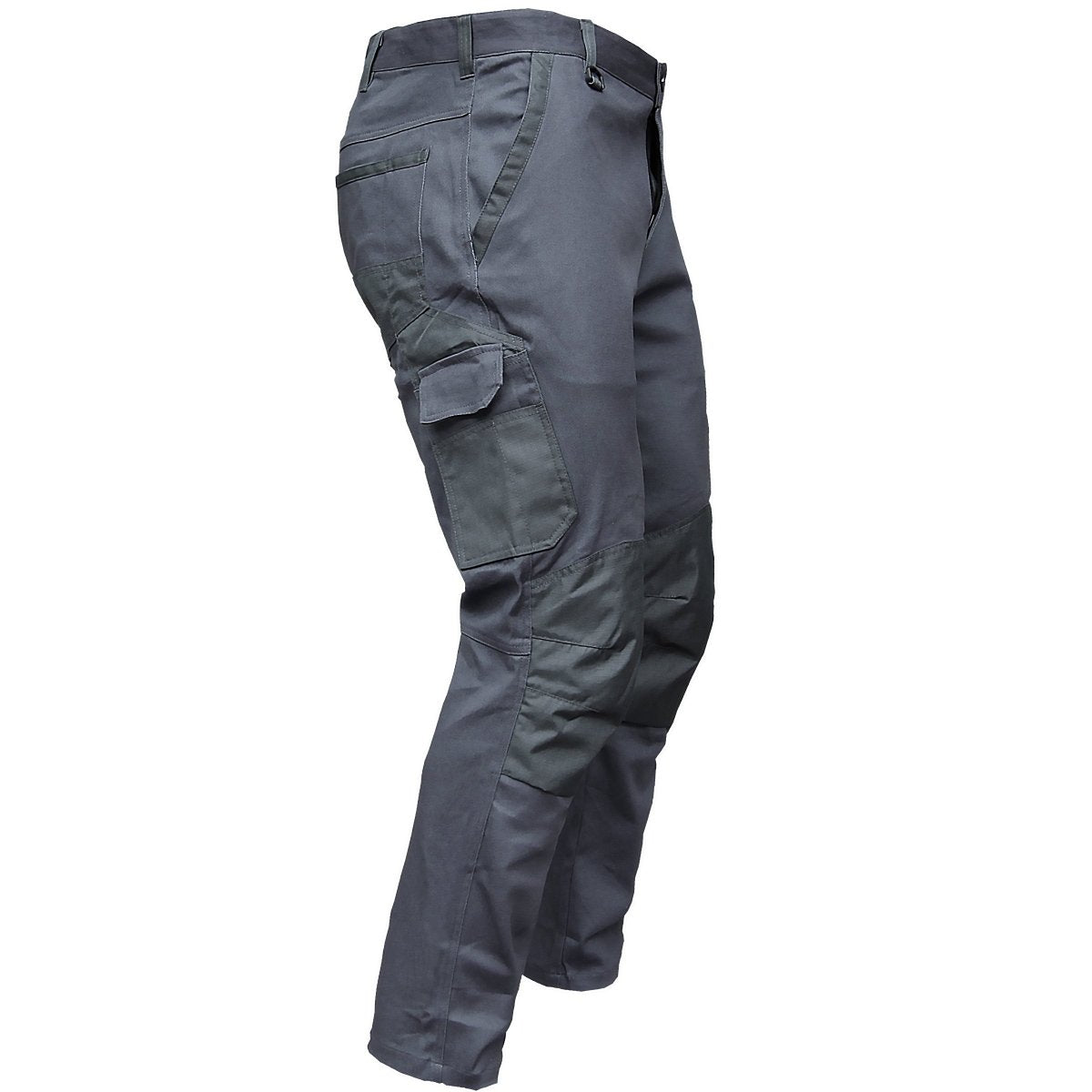street work pants in grey charcoal, side – Big Bee Workwear