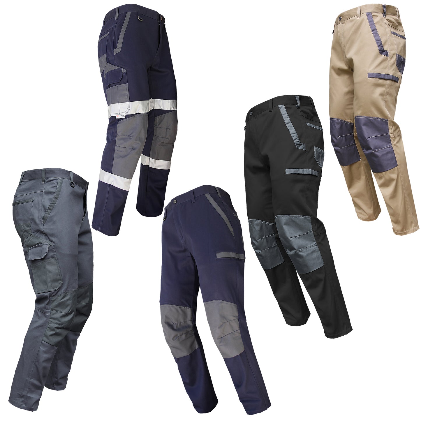 Big Bee STREET Work Pants – Stretch Cotton Cargo with Knee Pocket, Multiple Colours