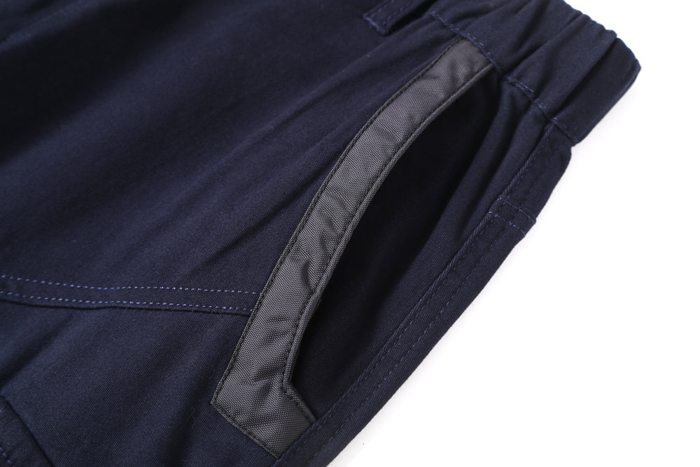 Big Bee Men’s ELITE Work Pants – Cuffed Cargo Trousers with Reinforced Charcoal Trim