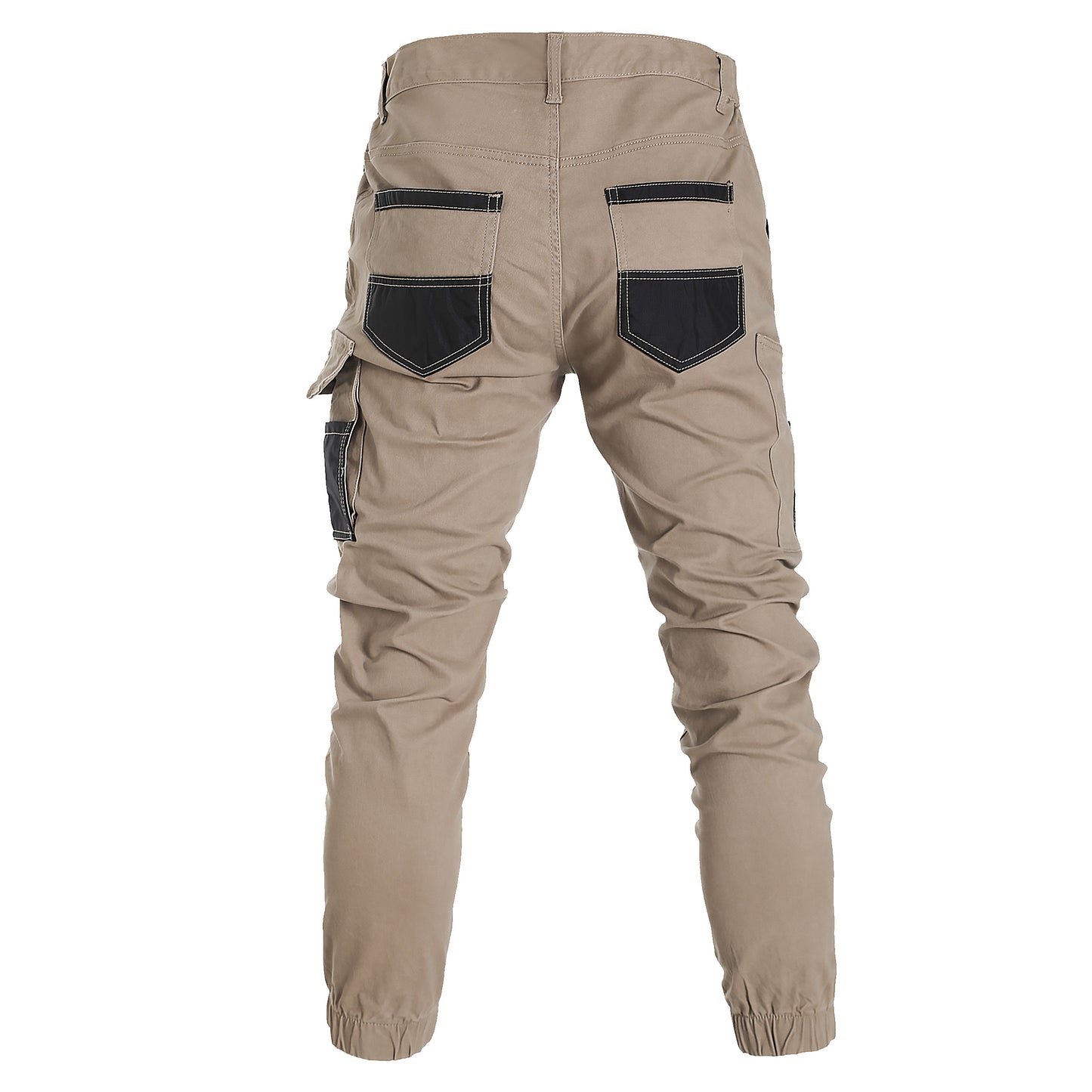 elite work pants in khaki grey, back – Big Bee Workwear
