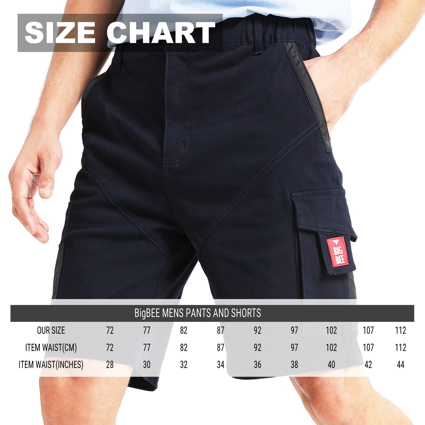 elite work shorts size chart – Big Bee Workwear
