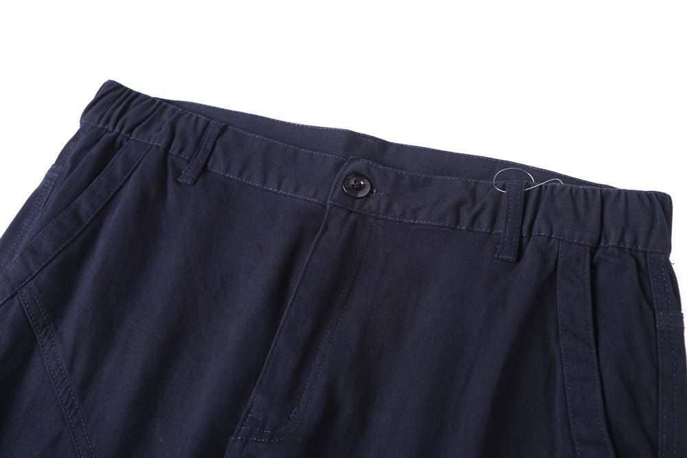 elite reflective work pants in navy reflective tape, waist detail close-up – Big Bee Workwear