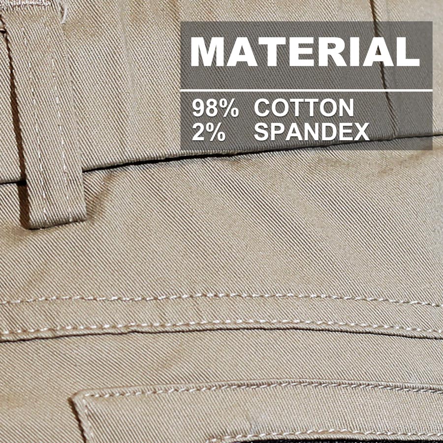 Big Bee Men’s WARP Cargo Pants – Cuffed Stretch Cotton Work Trousers fabric information