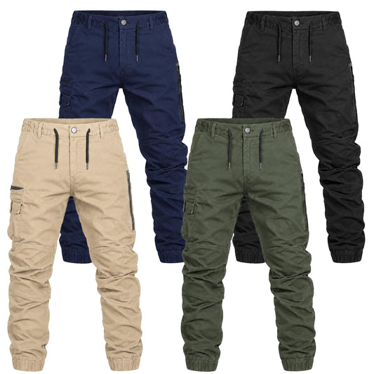 Big Bee Men’s WARP Cargo Pants – Cuffed Stretch Cotton Work Trousers