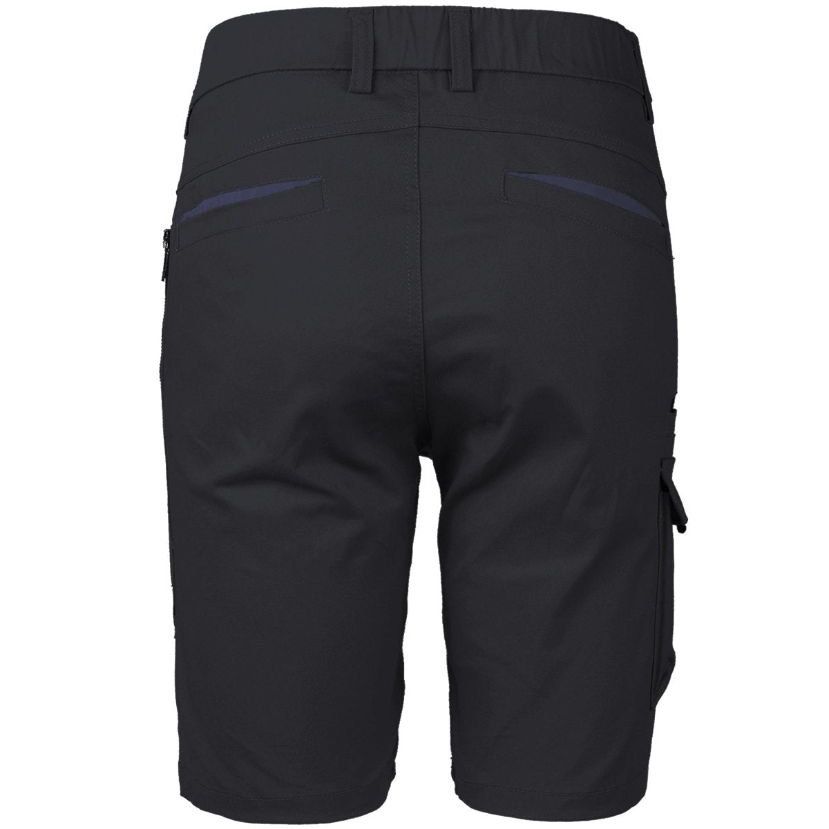 warp work shorts in black, back – Big Bee Workwear