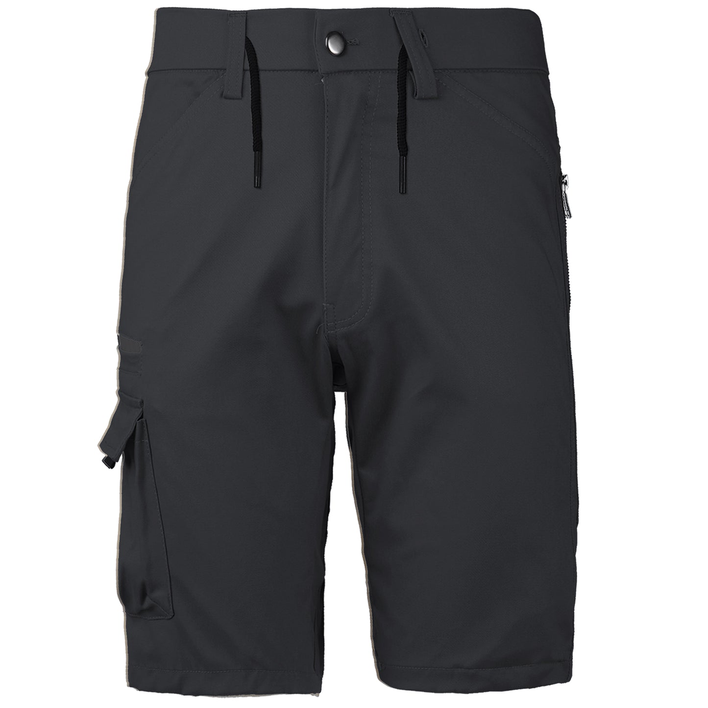 warp work shorts in black, front – Big Bee Workwear