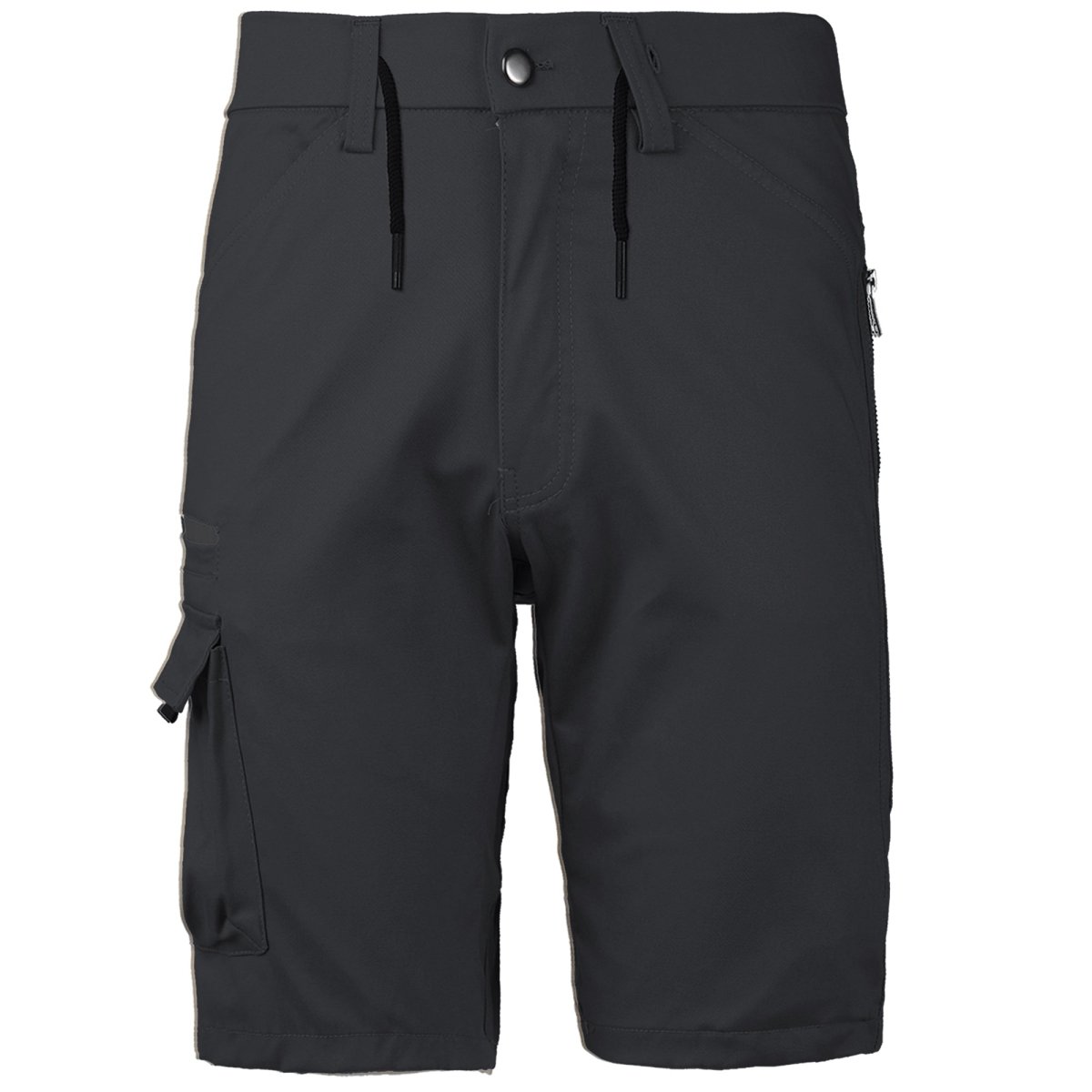 warp work shorts in black, front – Big Bee Workwear