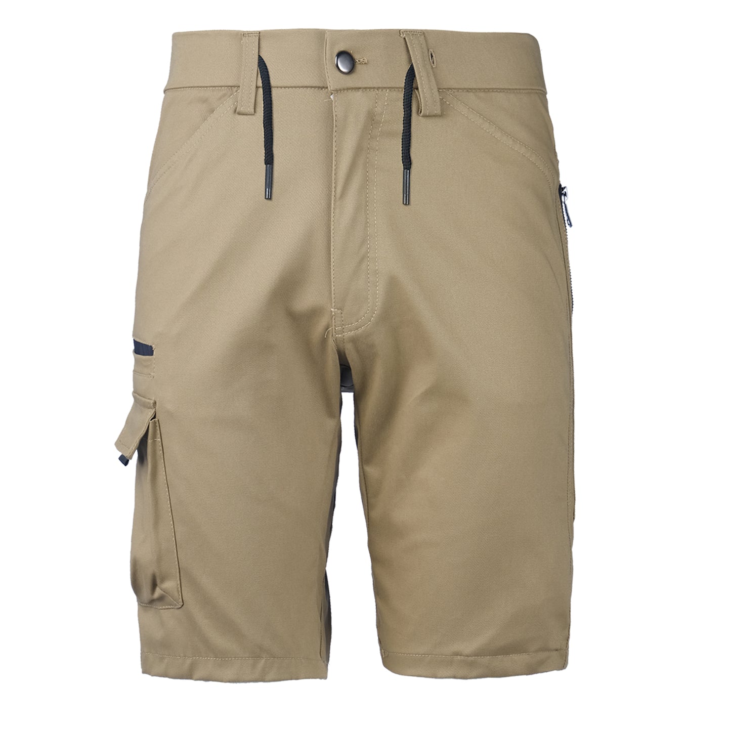 warp work shorts in khaki, front – Big Bee Workwear