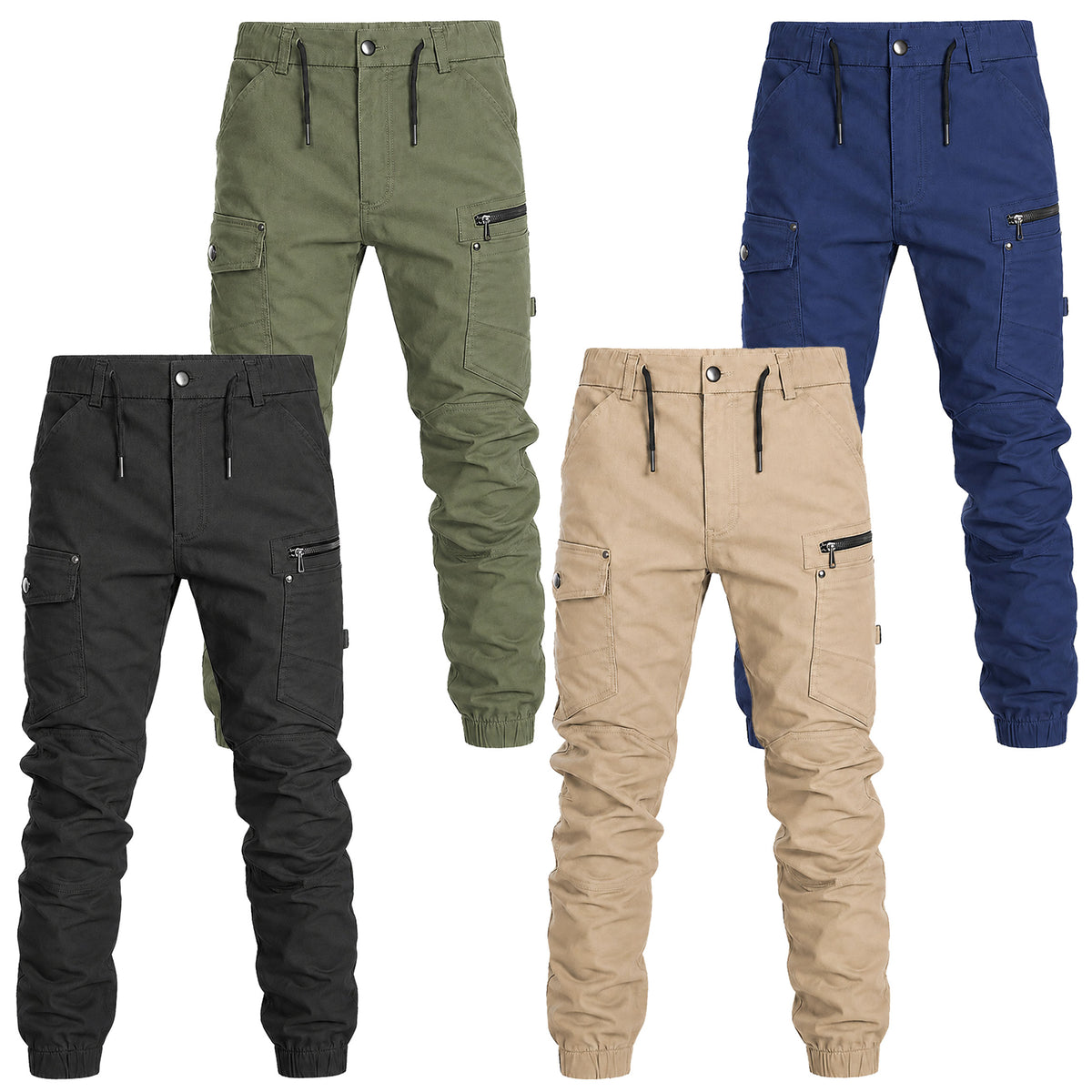 Big Bee Mens Utility Cargo Pants – Ankle Cuffed Stretch Cotton Drill colour options